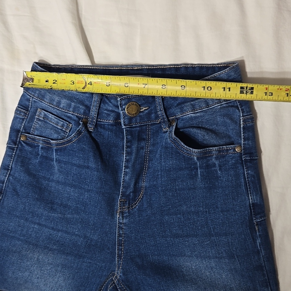 Blue Savvy High Waisted Skinny Jeans Sz 25 - Picture 8 of 10